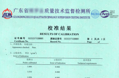 醫療儀器設備檢定證書報告結果頁圖片